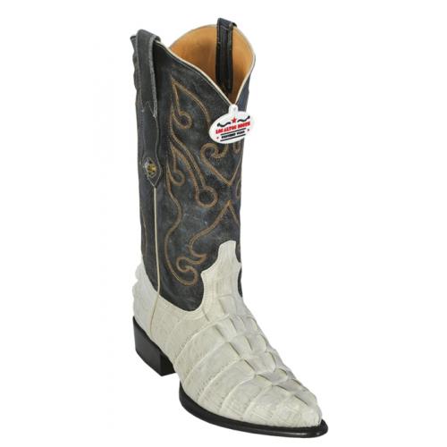 Los Altos WinterWhite All-Over Alligator Tail J - Toe Print Cowboy Boots 3990104